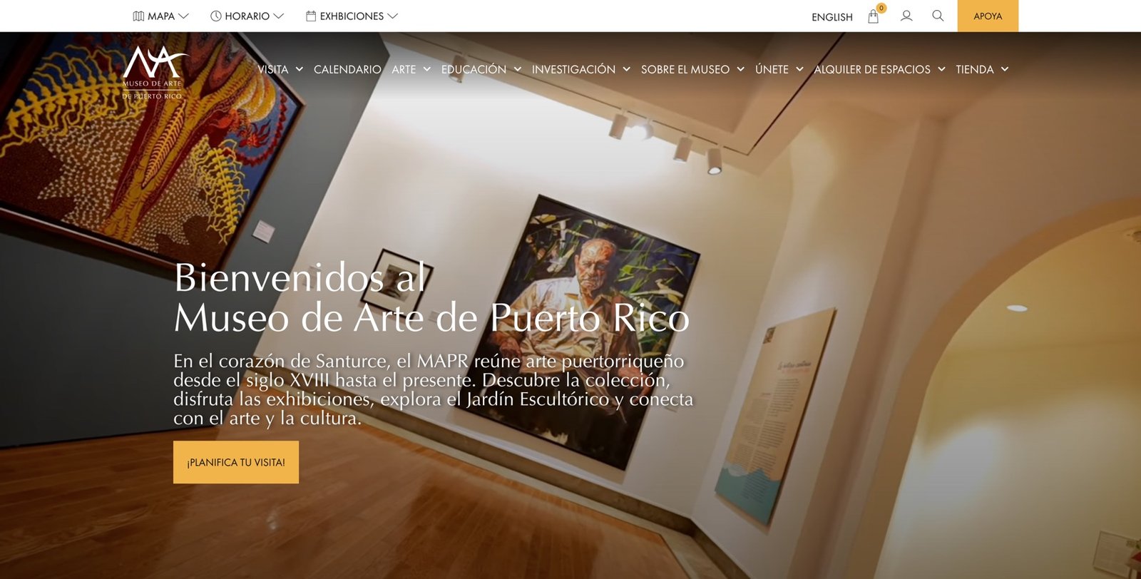 Captura del sitio web de Museo de Arte de Puerto Rico