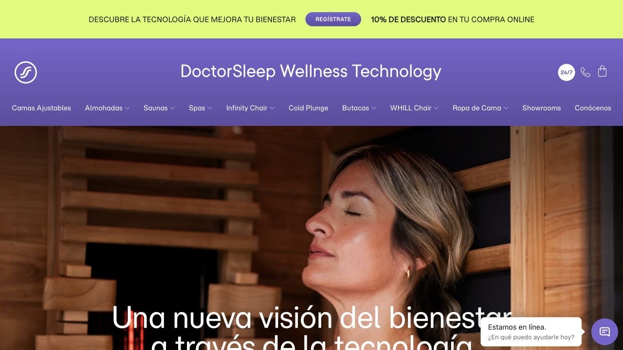 Captura del sitio web de Doctor Sleep Wellness
